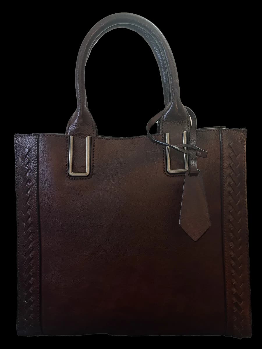 수제 통가죽 사각 토트백 - 1